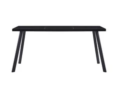 Valgomojo stalas, juodas, 180x90x75cm, grūdintas stiklas