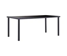 Valgomojo stalas, juodas, 180x90x75cm, grūdintas stiklas