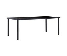 Valgomojo stalas, juodas, 200x100x75cm, grūdintas stiklas