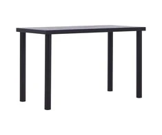 Valgomojo stalas, juodas ir betono pilkas, 120x60x75cm, MDF