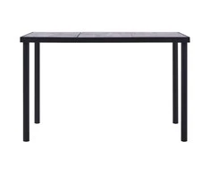Valgomojo stalas, juodas ir betono pilkas, 160x80x75cm, MDF