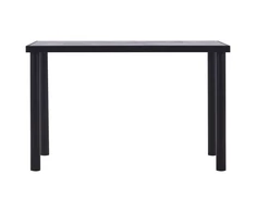 Valgomojo stalas, juodas ir betono pilkas, 120x60x75cm, MDF