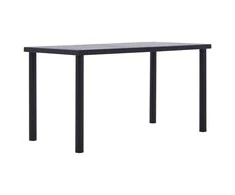 Valgomojo stalas, juodas ir betono pilkas, 140x70x75cm, MDF
