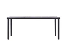 Valgomojo stalas, juodas ir betono pilkas, 180x90x75cm, MDF