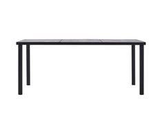 Valgomojo stalas, juodas ir betono pilkas, 200x100x75cm, MDF