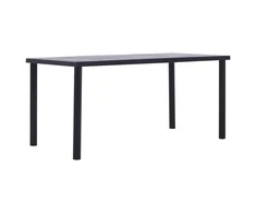 Valgomojo stalas, juodas ir betono pilkas, 160x80x75cm, MDF
