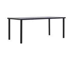 Valgomojo stalas, juodas ir betono pilkas, 200x100x75cm, MDF