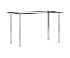 Valgomojo stalas, juodas ir skaidrus, 120x60x75cm, stiklas