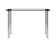 Valgomojo stalas, juodas ir skaidrus, 120x60x75cm, stiklas