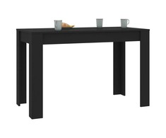 Valgomojo stalas, juodos spalvos, 120x60x76cm, apdirbta mediena