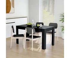 Valgomojo stalas, juodos spalvos, 140x74,5x76cm, MDP