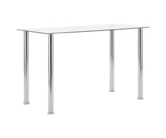 Valgomojo stalas, skaidrus, 120x60x75cm, grūdintas stiklas