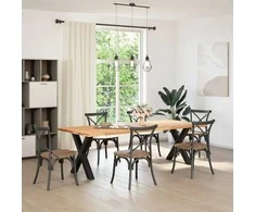 Valgomojo stalo kojos, 2 vnt., juodos, 80x(72-73) cm, plienas, X formos