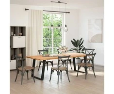 Valgomojo stalo kojelės, 2 vnt., juoda, 80x(72-73)cm, plienas