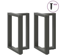 Valgomojo stalo kojos, T formos, 2 vnt., antracito spalvos, 50x35x(72-73) cm, plienas
