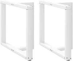 Valgomojo stalo kojelės, 2 vnt., baltos, 90x35x(72-73) cm, plienas, T formos
