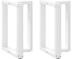 Valgomojo stalo kojelės, 2 vnt., baltos, 60x35x(72-73) cm, plienas, T formos