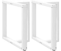 Valgomojo stalo kojelės, 2 vnt., baltos, 70x35x(72-73) cm, plienas, T formos