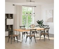 Valgomojo stalo kojelės, 2 vnt., baltos, 70x35x(72-73) cm, plienas, T formos