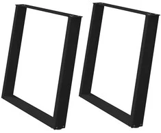 Valgomojo stalo kojelės, U formos, 2 vnt., juoda, 100x(72-73)cm