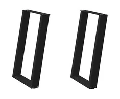 Valgomojo stalo kojelės, U formos, 2 vnt., juoda, 60x(72-73)cm