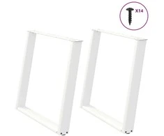 Valgomojo stalo kojelės, U formos, 2 vnt., balta, 90x(72-73)cm