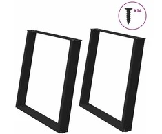 Valgomojo stalo kojelės, U formos, 2 vnt., juoda, 100x(72-73)cm