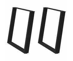 Valgomojo stalo kojelės, U formos, 2 vnt., juoda, 70x(72-73)cm