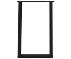 Valgomojo stalo kojelės, U formos, 2 vnt., juoda, 50x(72-73)cm
