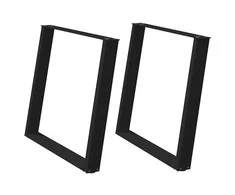 Valgomojo stalo kojelės, U formos, 2 vnt., juoda, 90x(72-73)cm
