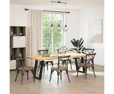 Valgomojo stalo kojelės, U formos, 2 vnt., juoda, 50x(72-73)cm
