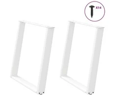 Valgomojo stalo kojelės, U formos, 2 vnt., balta, 80x(72-73)cm