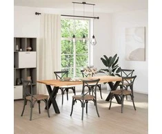 Valgomojo stalo kojos, 2 vnt., juodos, 70x(72-73) cm, plienas, X formos