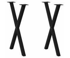 Valgomojo stalo kojos, X formos, 2 vnt., juodos, 57x(72-73) cm, plienas