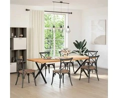 Valgomojo stalo kojelės, X formos, 2 vnt., juoda, 90x(72-73) cm