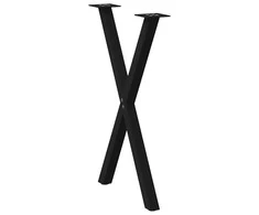 Valgomojo stalo kojelės, X formos, 2 vnt., juoda, 50x(72-73) cm