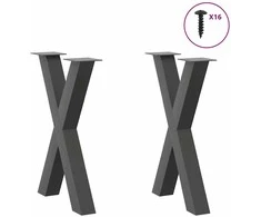 Valgomojo stalo kojelės, X formos, 2 vnt., 60x(72-73) cm