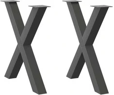 Valgomojo stalo kojelės, X formos, 2 vnt., 70x(72-73) cm