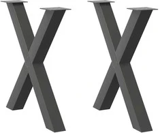 Valgomojo stalo kojelės, X formos, 2 vnt., 80x(72-73) cm