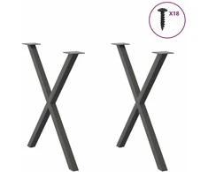 Valgomojo stalo kojos, X formos, 2 vnt., antracito spalvos, 70x(72-73) cm, plienas