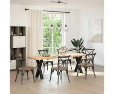 Valgomojo stalo kojos, X formos, 2 vnt., juodos, 60x(72-73) cm, plienas