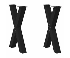 Valgomojo stalo kojos, X formos, 2 vnt., juodos, 50x(72-73) cm, plienas