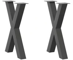 Valgomojo stalo kojelės, X formos, 2 vnt., 60x(72-73) cm