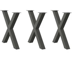 Valgomojo stalo kojelės, X formos, 3 vnt., 80x(72-73)cm