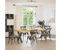 Valgomojo stalo kojelės, X formos, 3 vnt., 80x(72-73)cm