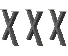 Valgomojo stalo kojelės, X formos, 3 vnt., 70x(72-73)cm