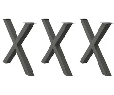 Valgomojo stalo kojelės, X formos, 3 vnt., 90x(72-73)cm