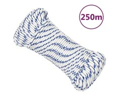 Valties virvė, baltos spalvos, 4mm, 250m, polipropilenas