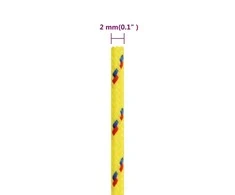 Valties virvė, geltonos spalvos, 2mm, 250m, polipropilenas