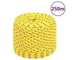 Valties virvė, geltonos spalvos, 8mm, 250m, polipropilenas